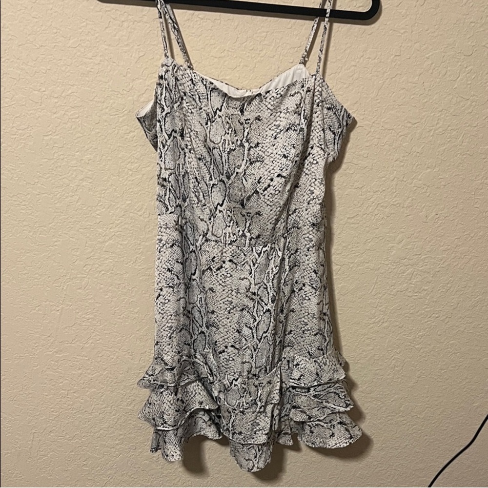 Bardot snakeskin print silk mini dress size large/10